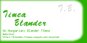 timea blander business card